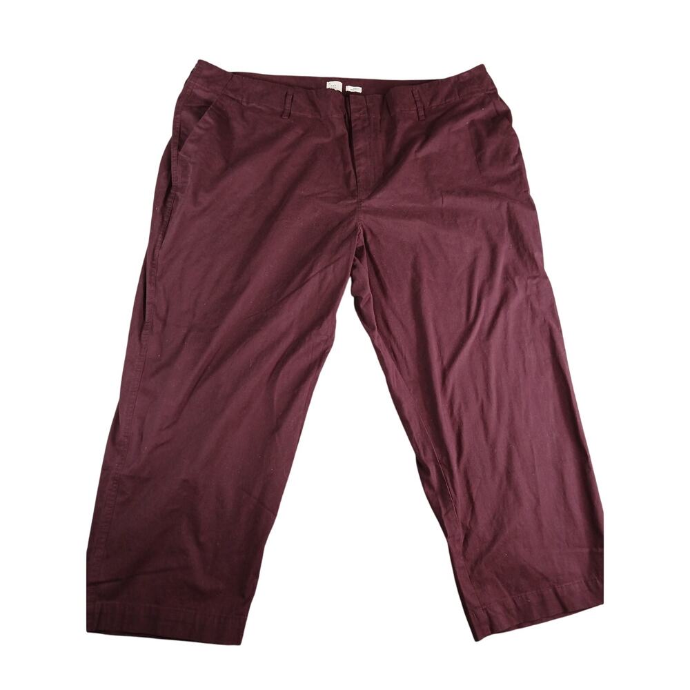 A New Day Pants Womens 26 Burgundy Red Comfort Stretch Chino Slacks NWT